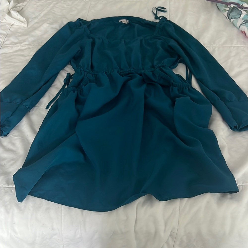 Xhilaration Teal Long Sleeve Dress